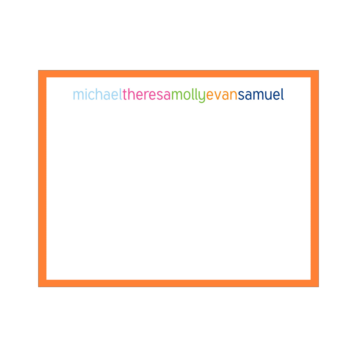 COLOR BORDER PERSONALIZED FLAT NOTES