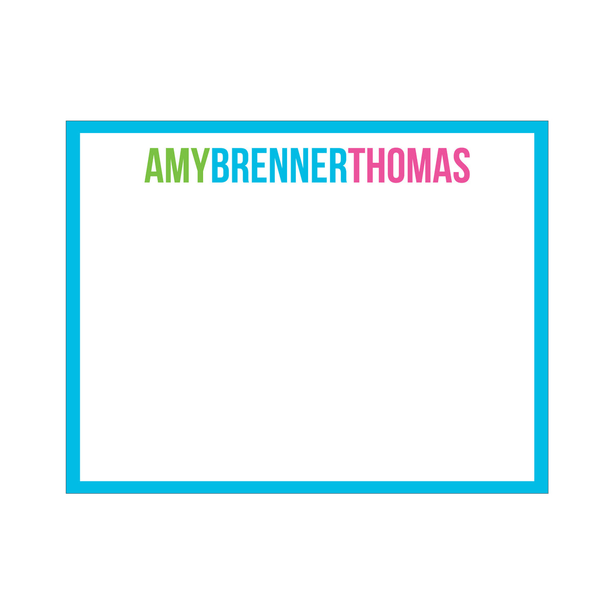 COLOR BORDER PERSONALIZED FLAT NOTES