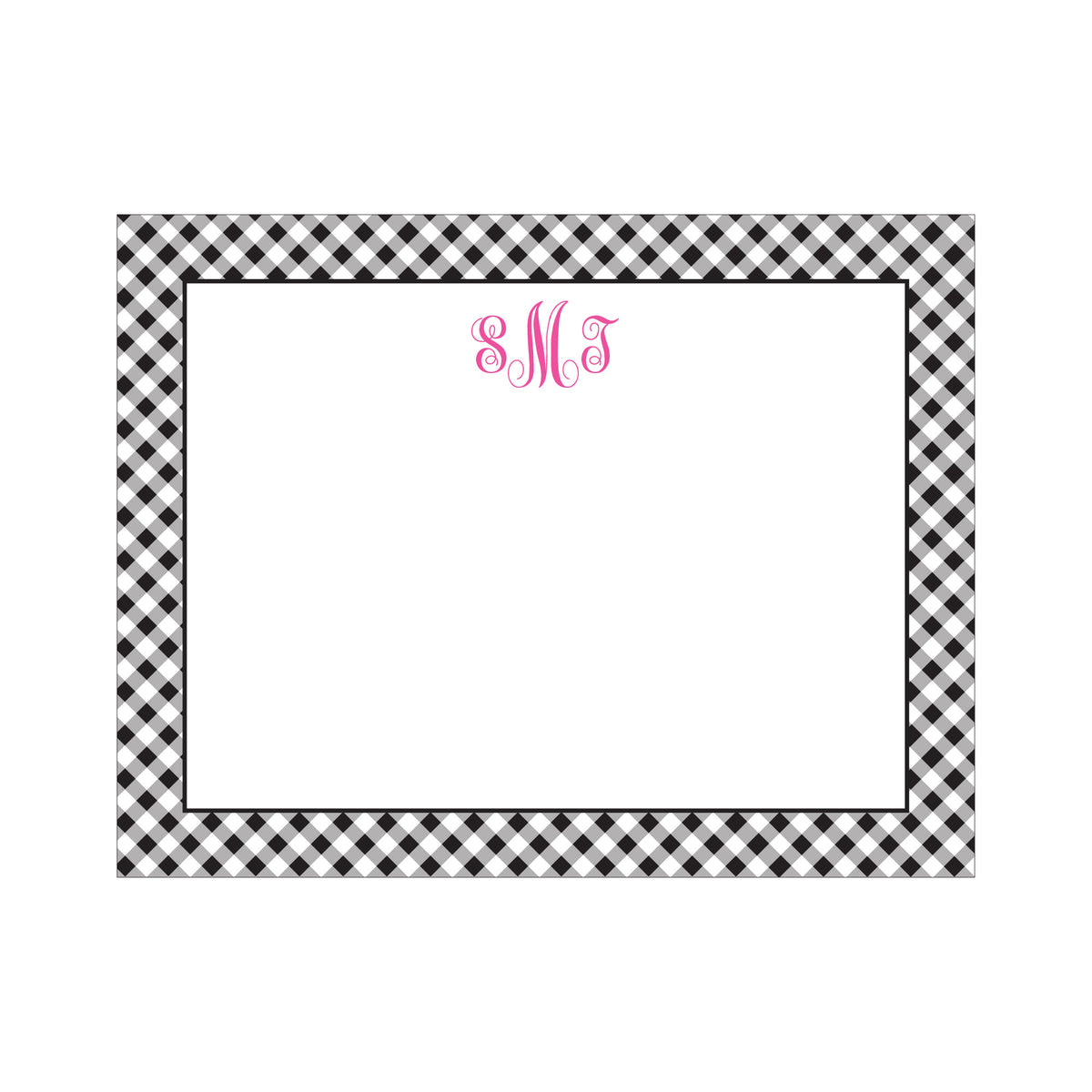 GINGHAM BORDER PERSONALIZED FLAT NOTES