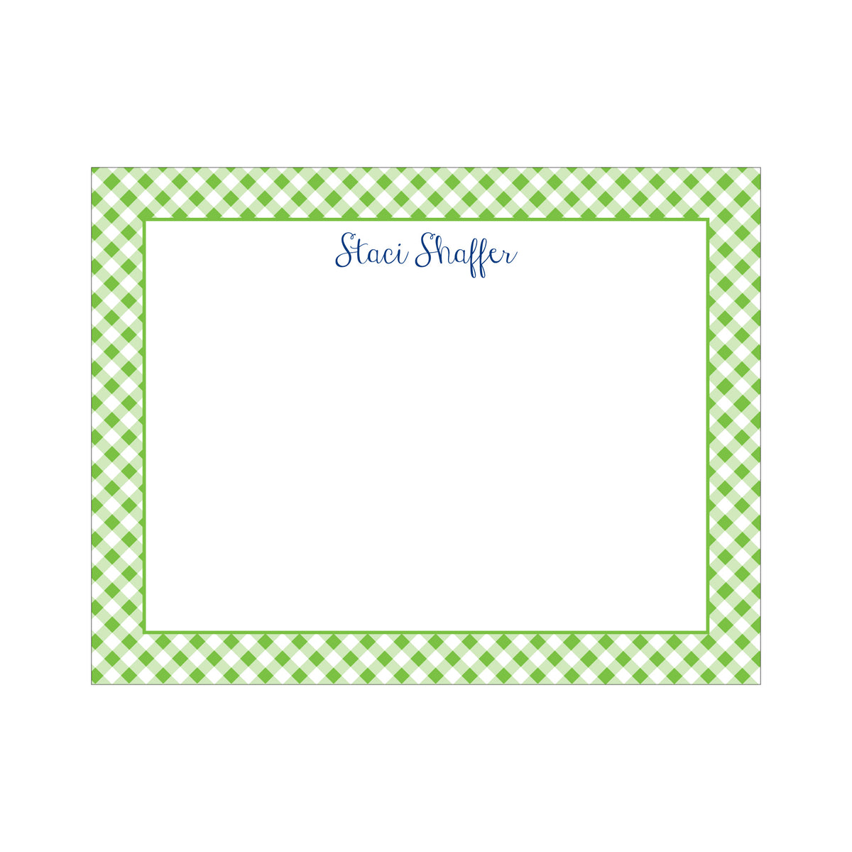 GINGHAM BORDER PERSONALIZED FLAT NOTES
