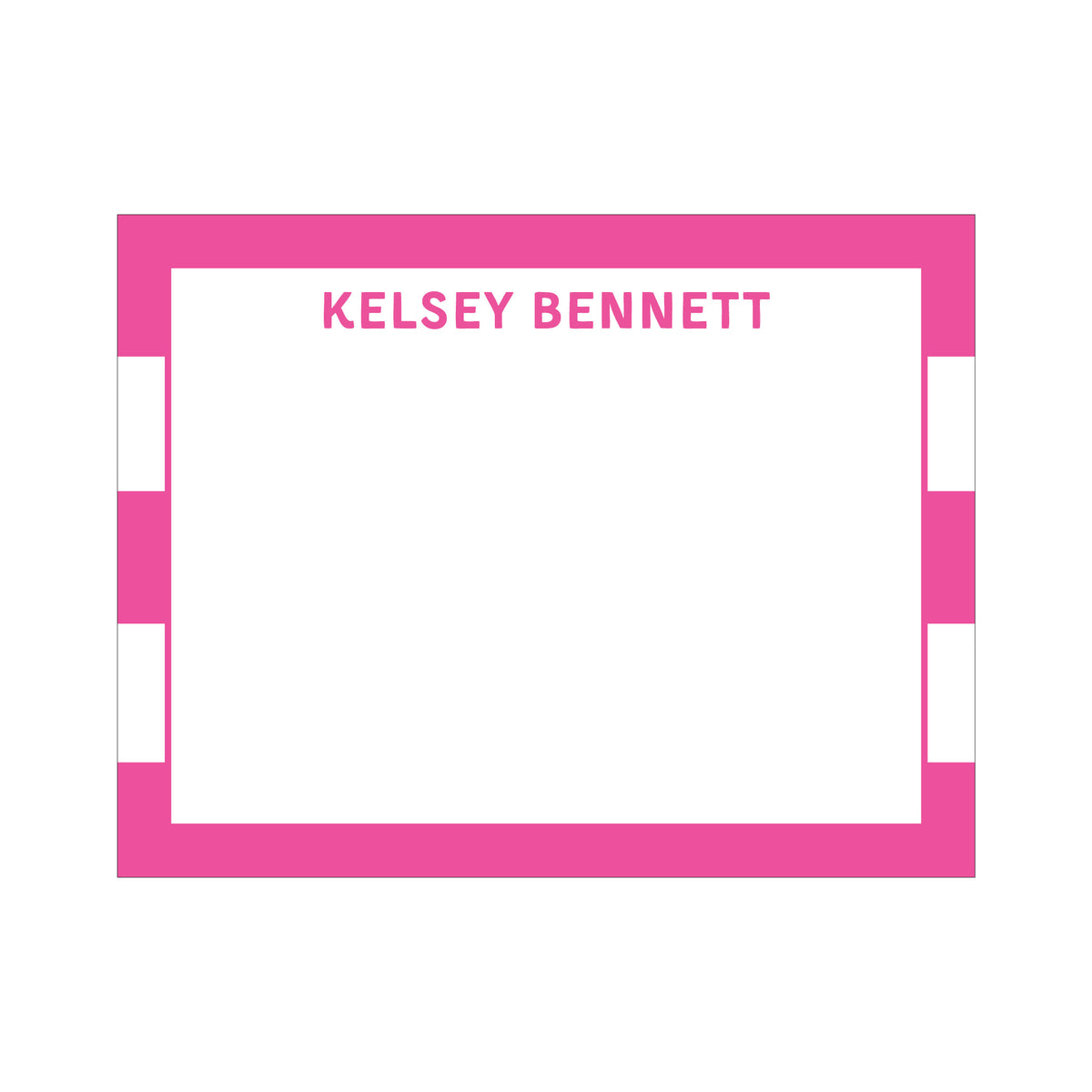 LARGE STRIPE BORDER PERSONALIZED FLAT NOTES