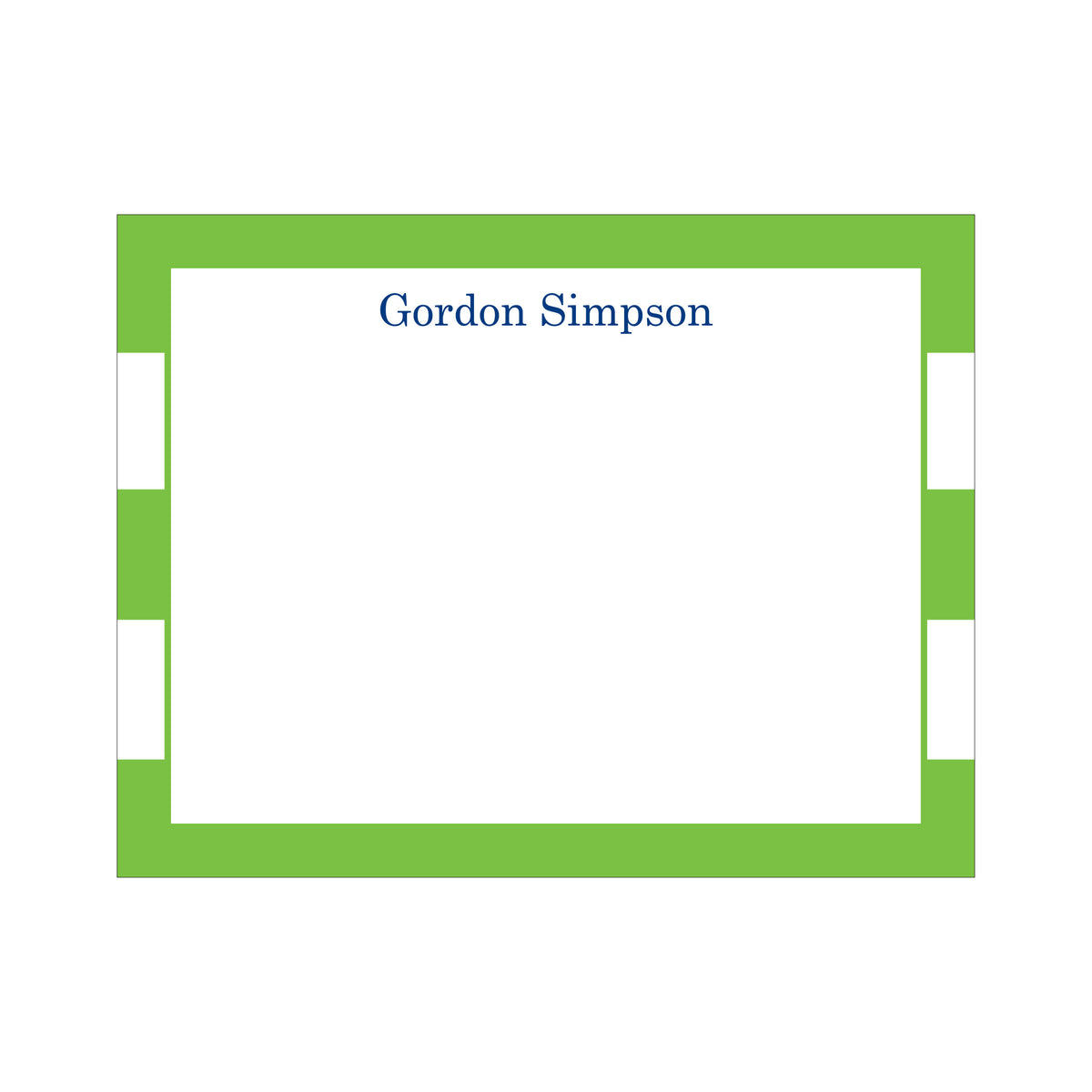 LARGE STRIPE BORDER PERSONALIZED FLAT NOTES