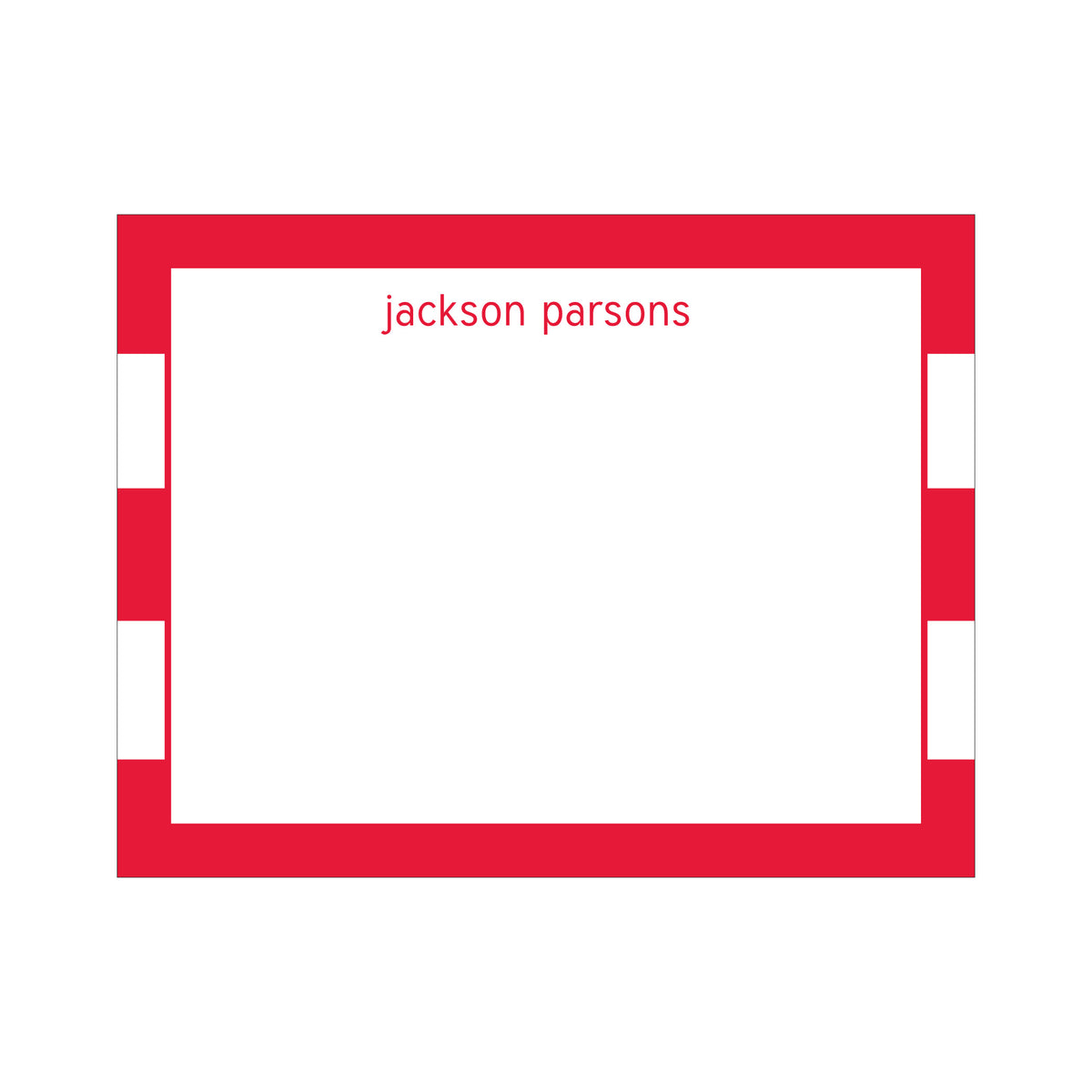 LARGE STRIPE BORDER PERSONALIZED FLAT NOTES