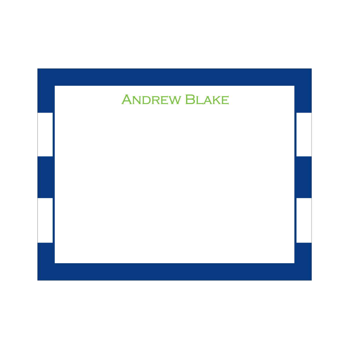 LARGE STRIPE BORDER PERSONALIZED FLAT NOTES