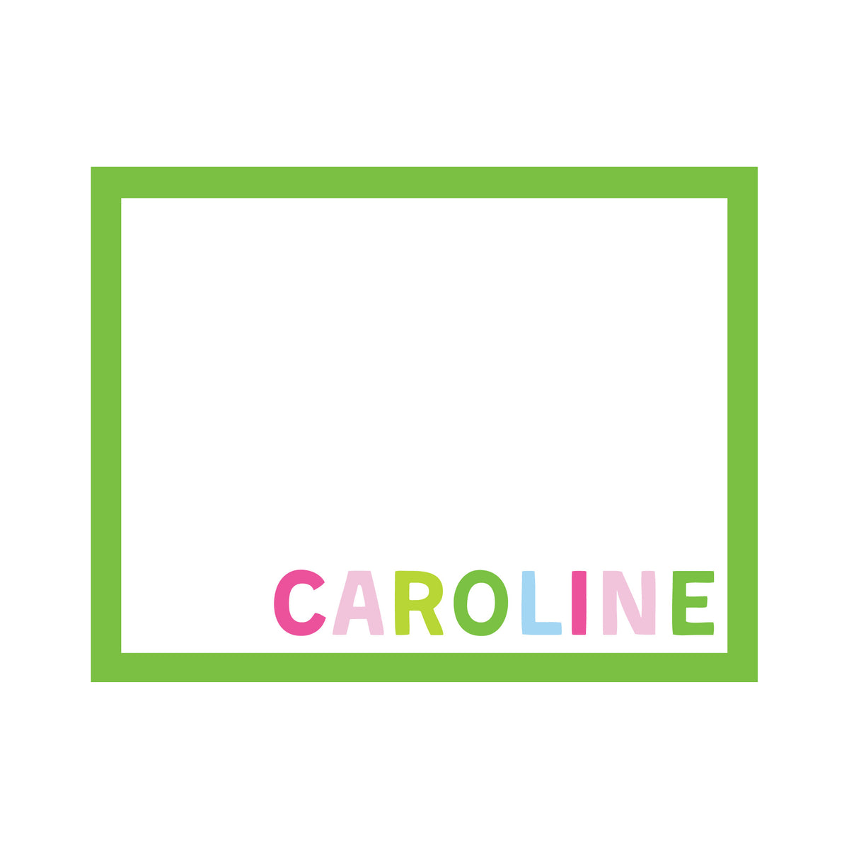 COLOR BORDER PERSONALIZED FOLDOVER NOTES
