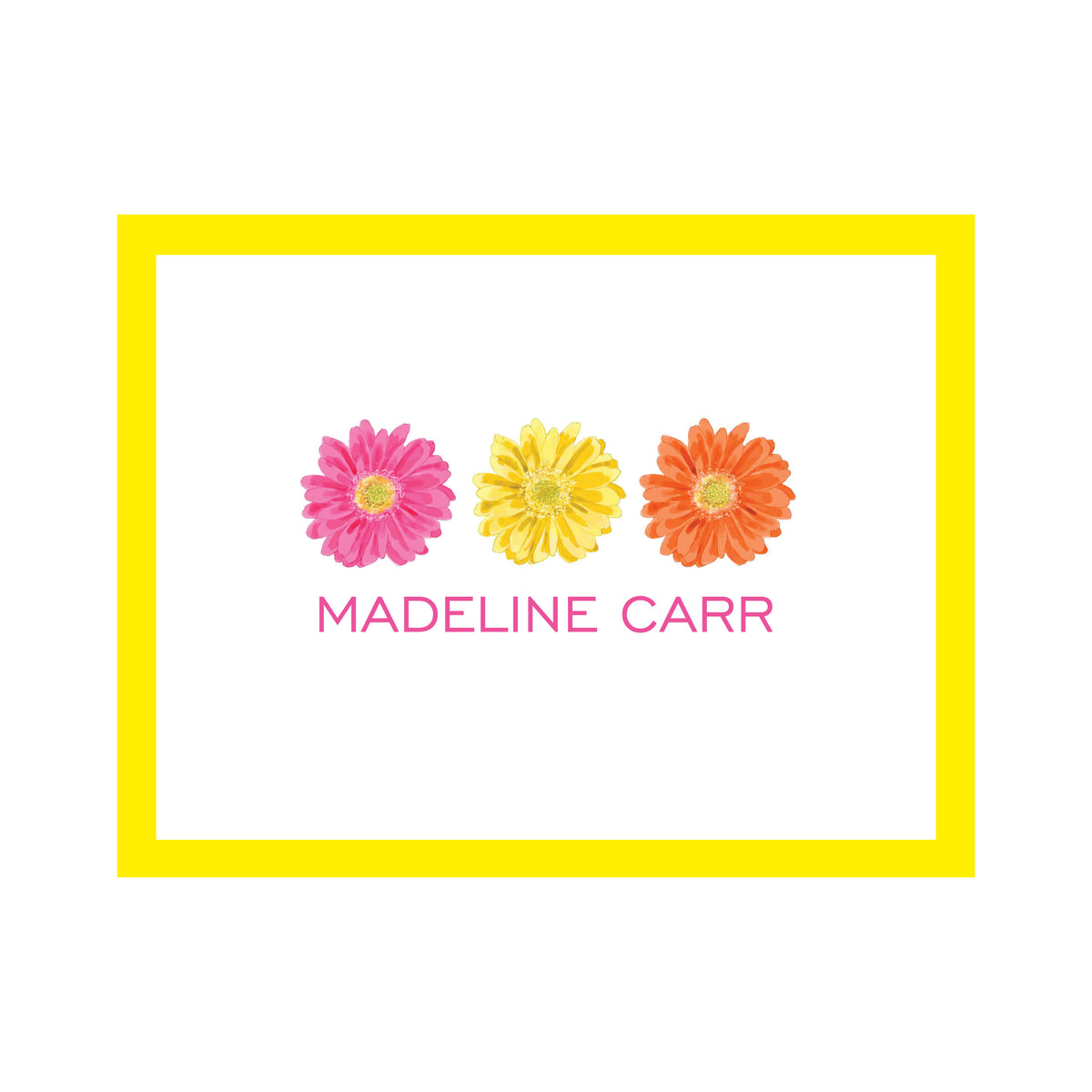 3 FLOWER PERSONALIZED FOLDOVER NOTES