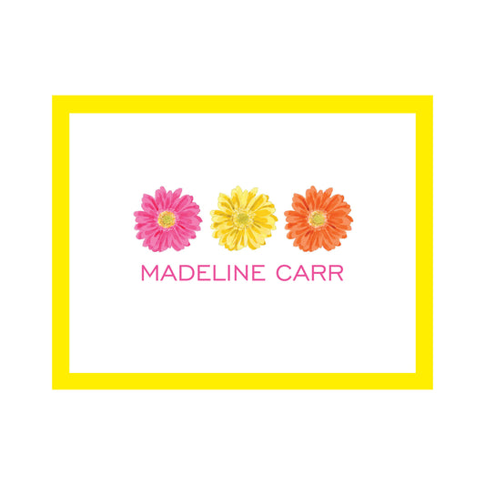 3 FLOWER PERSONALIZED FOLDOVER NOTES