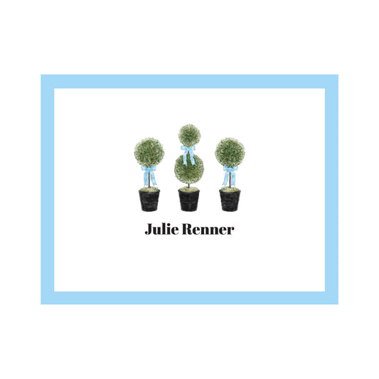 TOPIARIES PERSONALIZED FOLDOVER NOTES