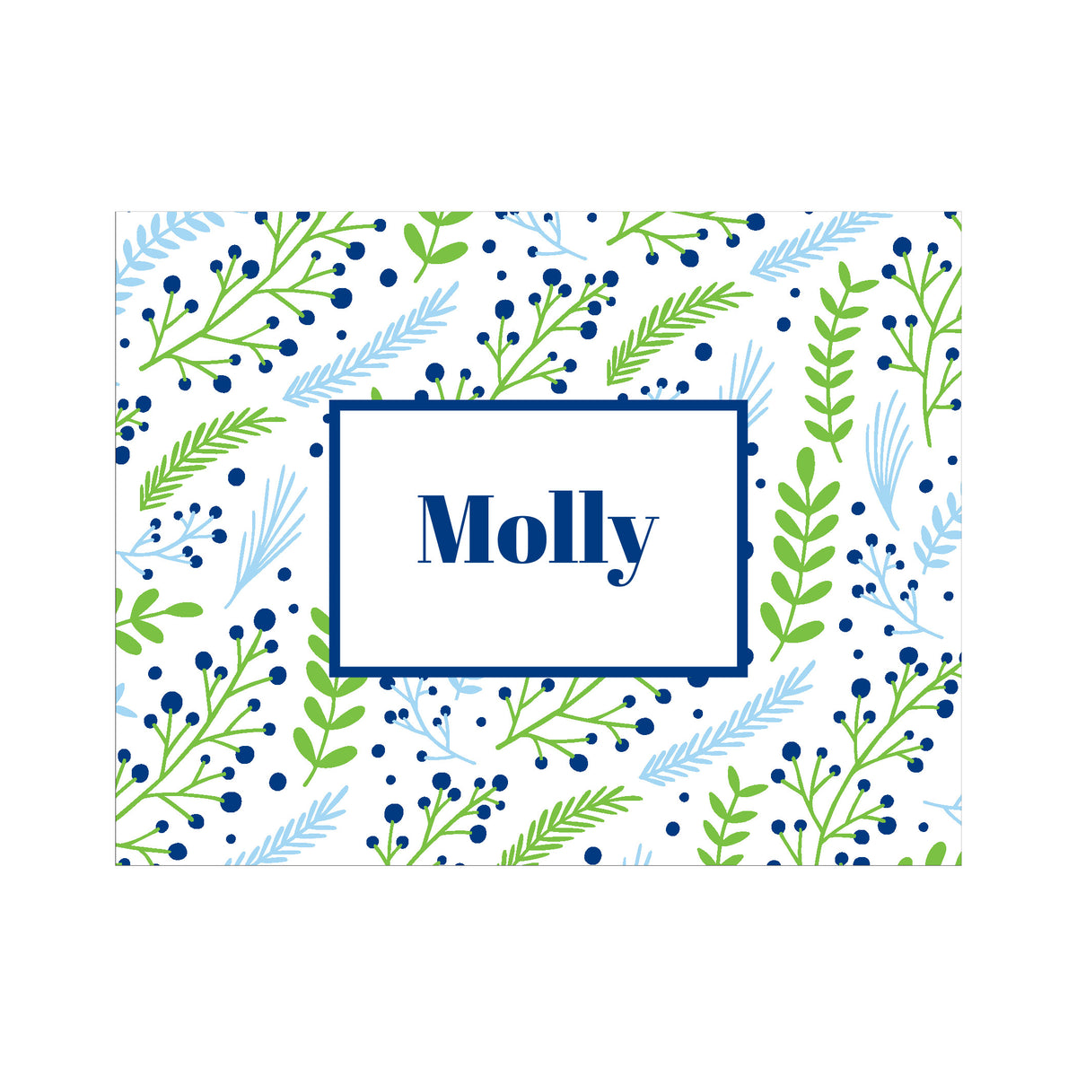 BOTANICAL PATTERN PERSONALIZED FOLDOVER NOTES