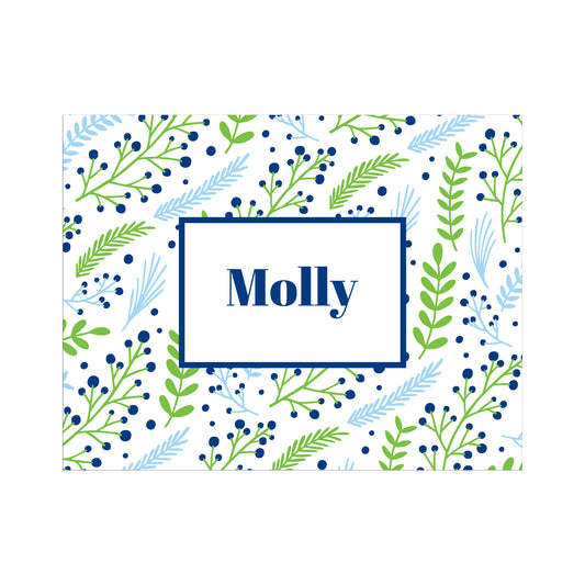 BOTANICAL PATTERN PERSONALIZED FOLDOVER NOTES