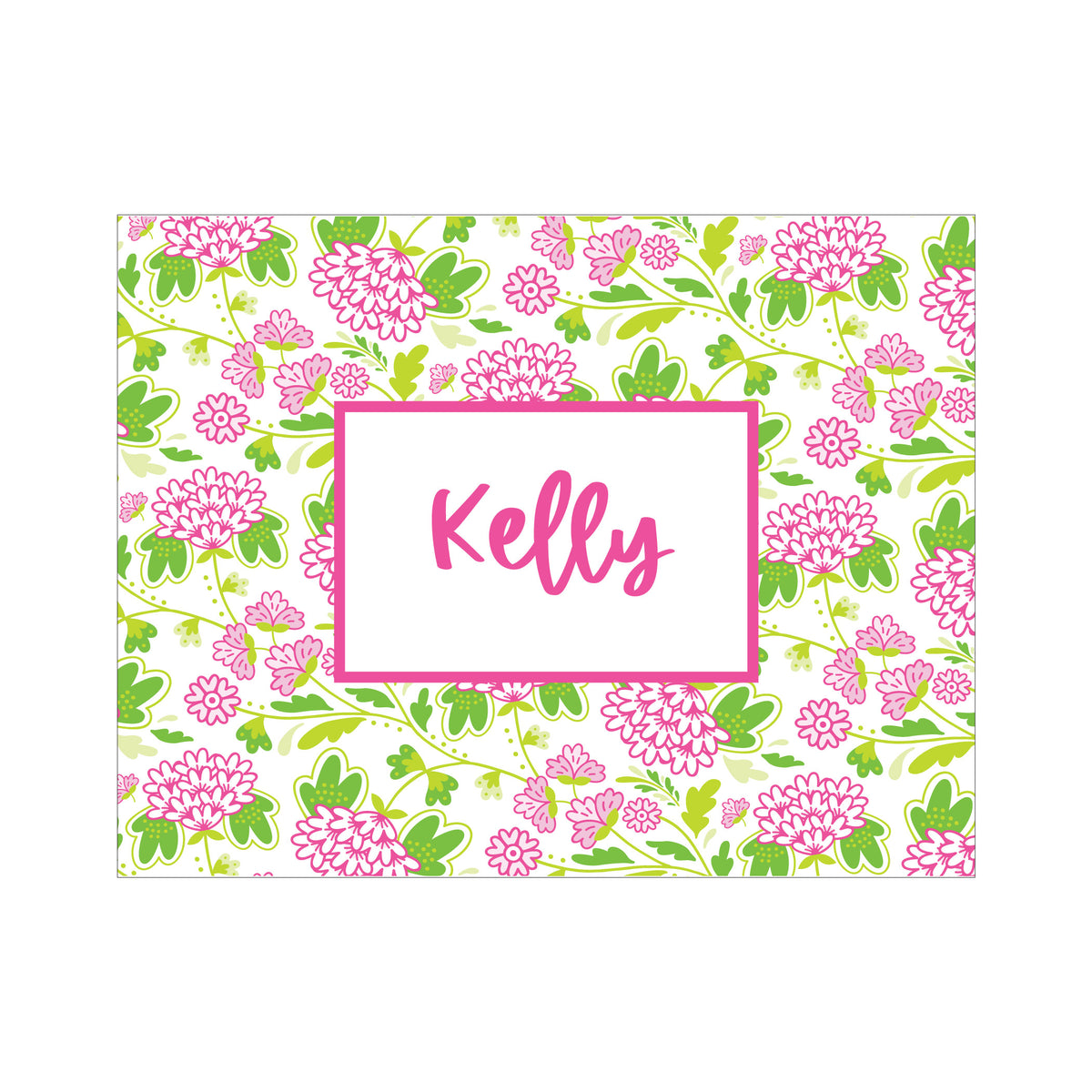 PINK FLORAL PATTERN PERSONALIZED FOLDOVER NOTES