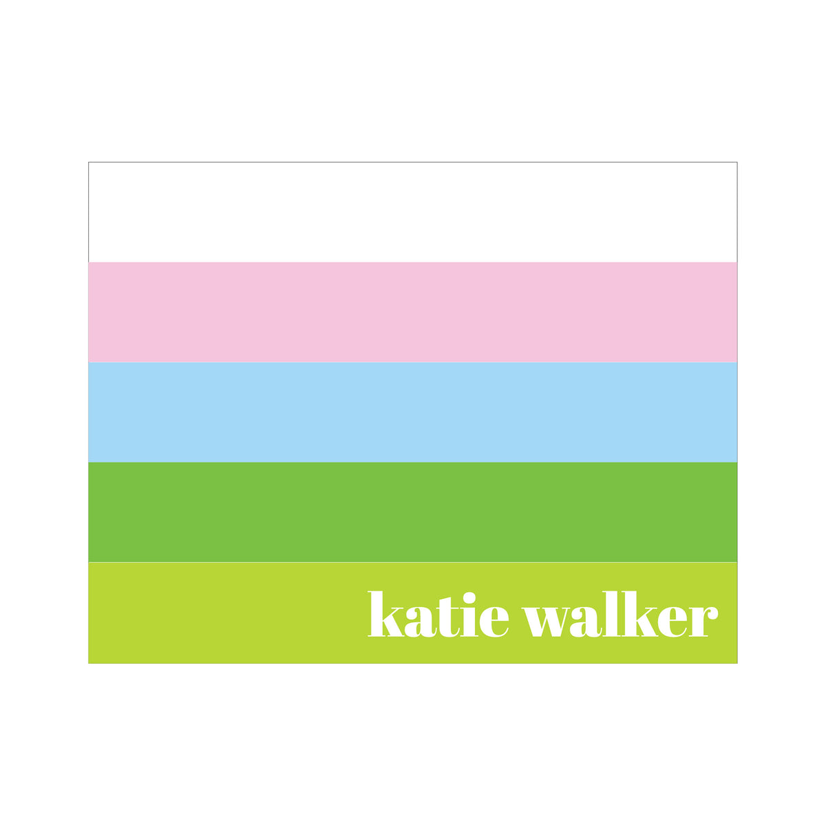 5 STRIPE PERSONALIZED FOLDOVER NOTES