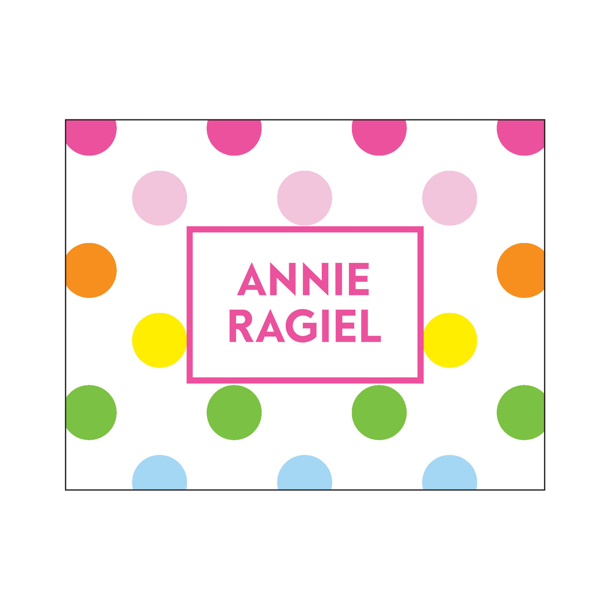 POLKA DOT PERSONALIZED FOLDOVER NOTES