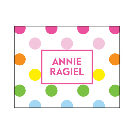 POLKA DOT PERSONALIZED FOLDOVER NOTES