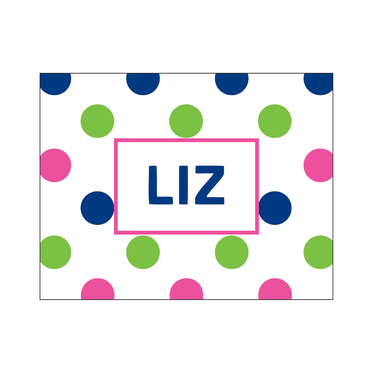 POLKA DOT PERSONALIZED FOLDOVER NOTES