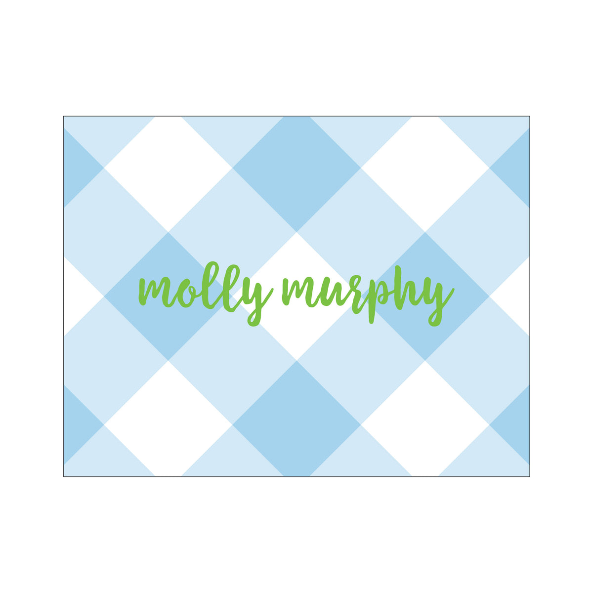 GINGHAM PERSONALIZED FOLDOVER NOTES