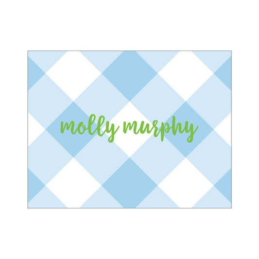 GINGHAM PERSONALIZED FOLDOVER NOTES