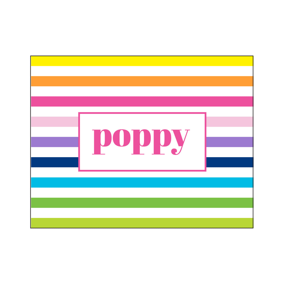 RAINBOW STRIPES PERSONALIZED FOLDOVER NOTES