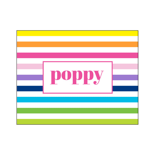 RAINBOW STRIPES PERSONALIZED FOLDOVER NOTES