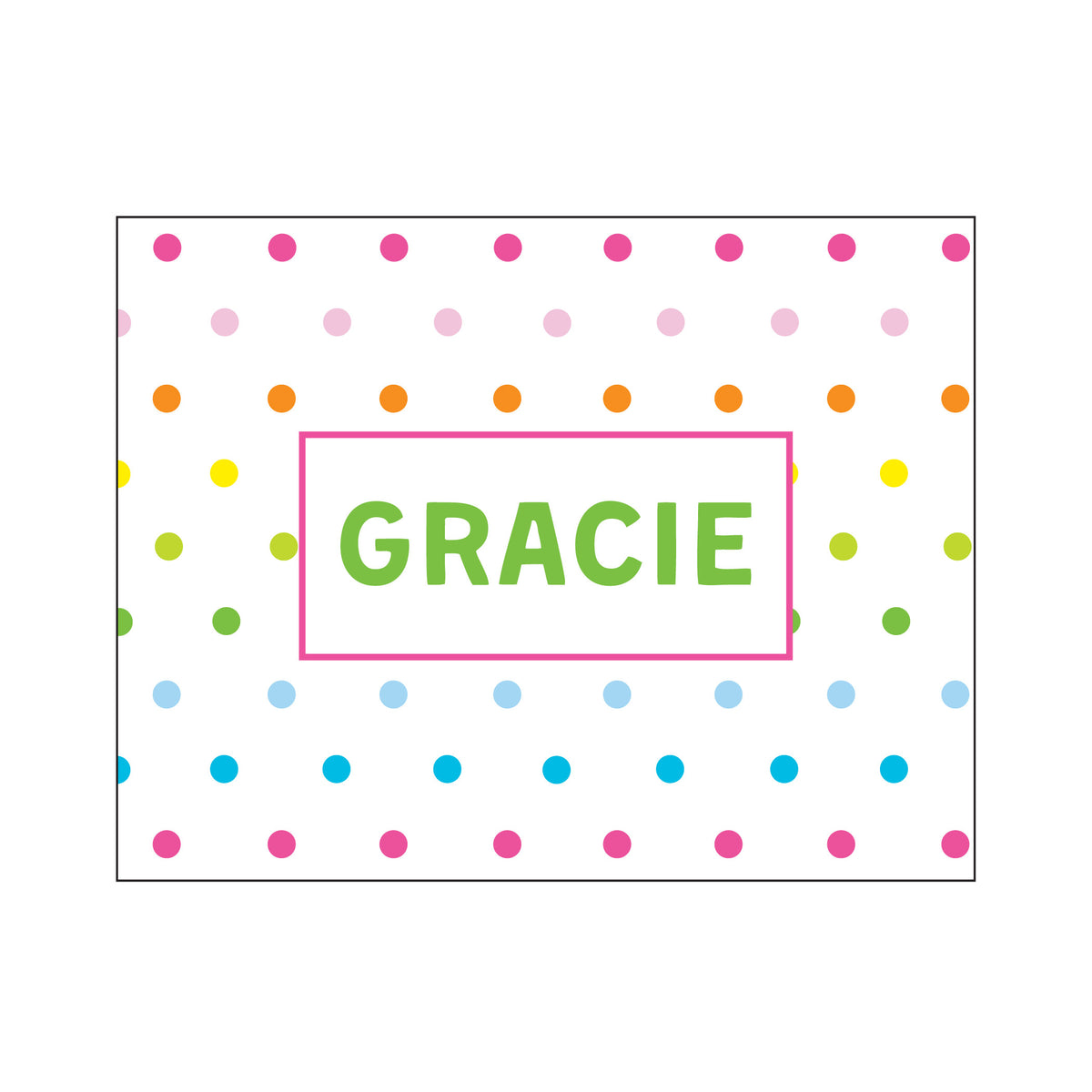 RAINBOW DOTS PERSONALIZED FOLDOVER NOTES