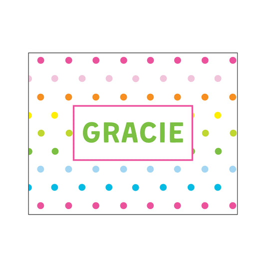 RAINBOW DOTS PERSONALIZED FOLDOVER NOTES