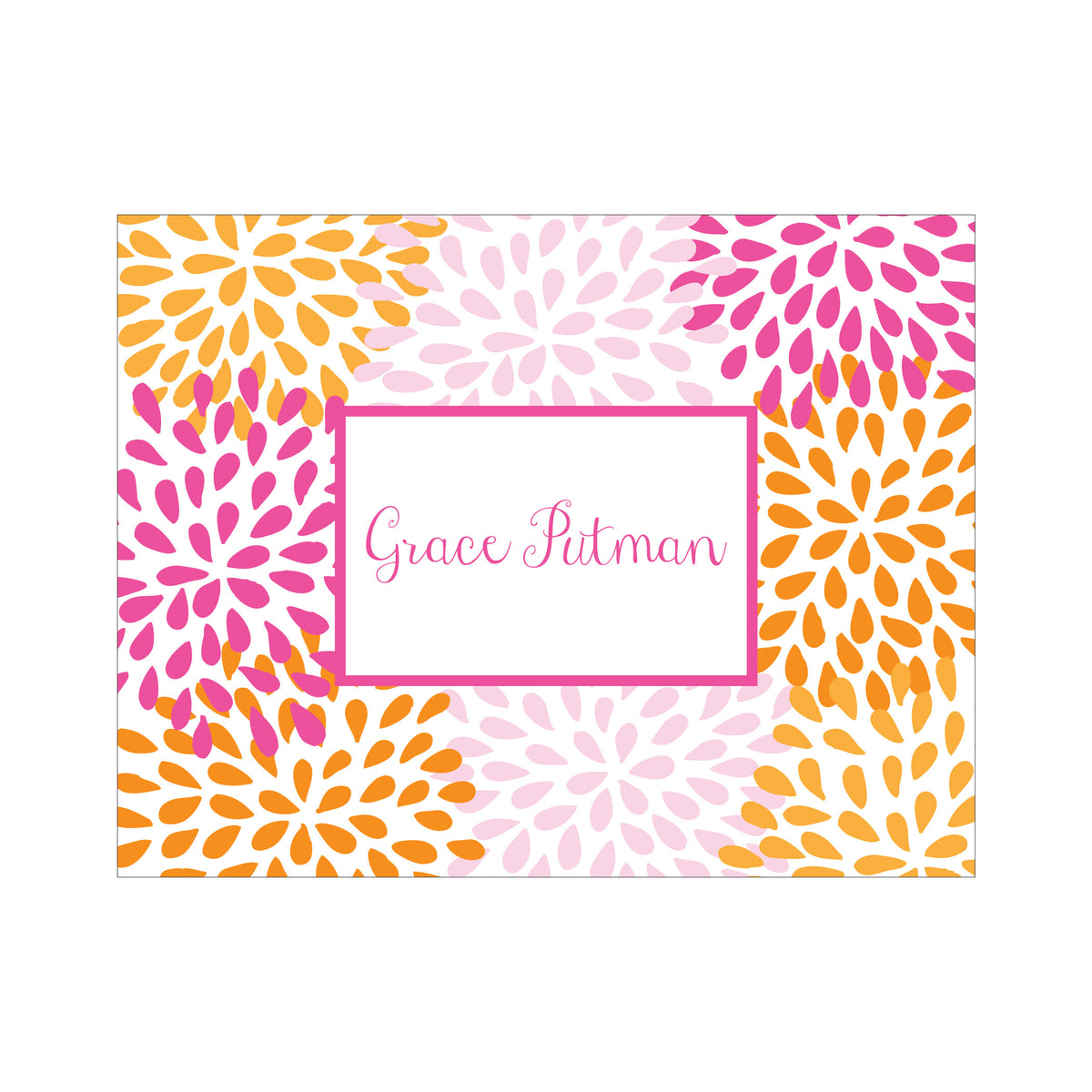 FLOWER PATTERN PERSONALIZED FOLDOVER NOTES