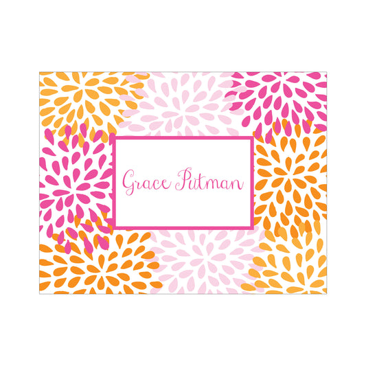 FLOWER PATTERN PERSONALIZED FOLDOVER NOTES