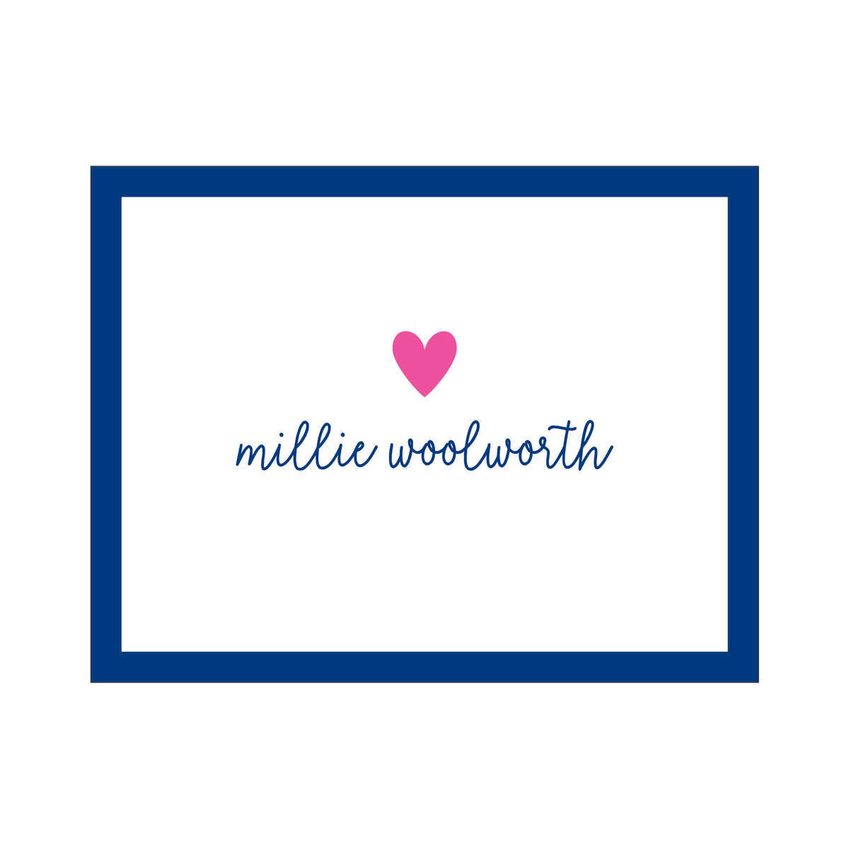 PINK HEART PERSONALIZED FOLDOVER NOTES