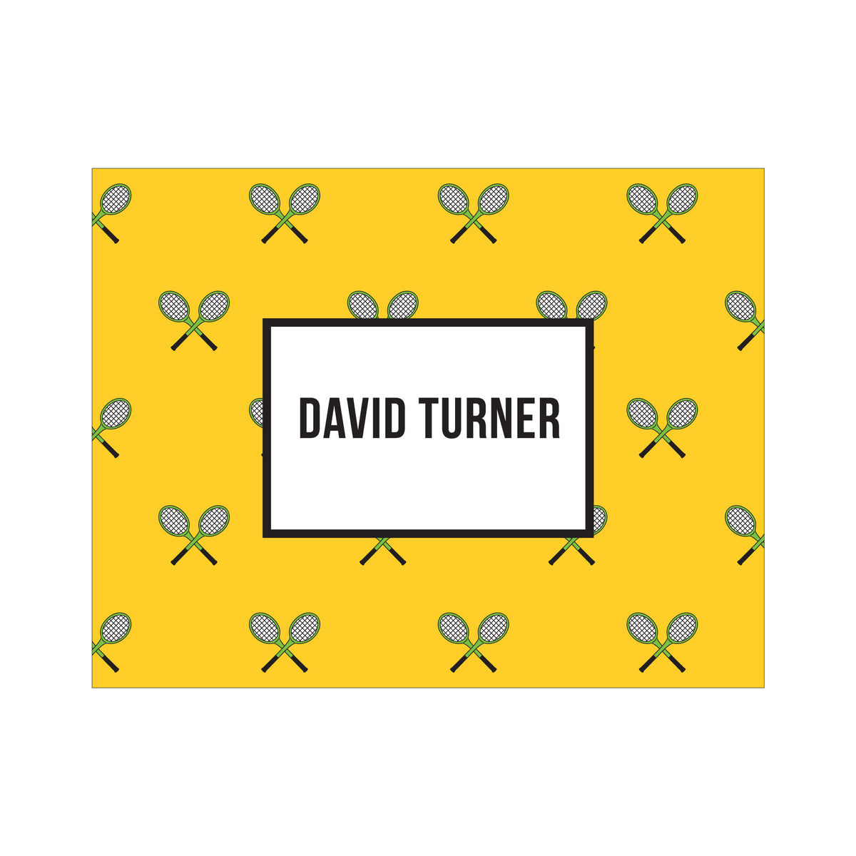 TENNIS RAQUET PERSONALIZED FOLDOVER NOTES