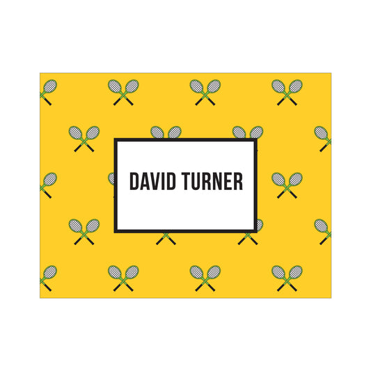 TENNIS RAQUET PERSONALIZED FOLDOVER NOTES