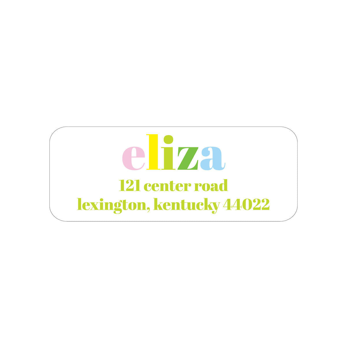 MULTICOLOR NAME PERSONALIZED ADDRESS LABELS
