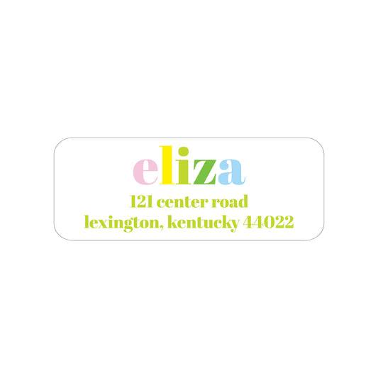 MULTICOLOR NAME PERSONALIZED ADDRESS LABELS