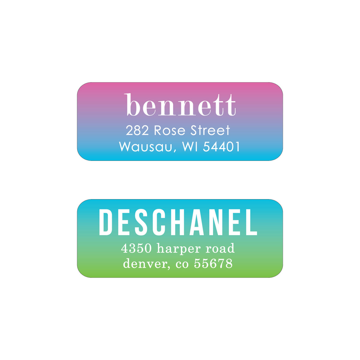OMBRÉ PERSONALIZED ADDRESS LABELS