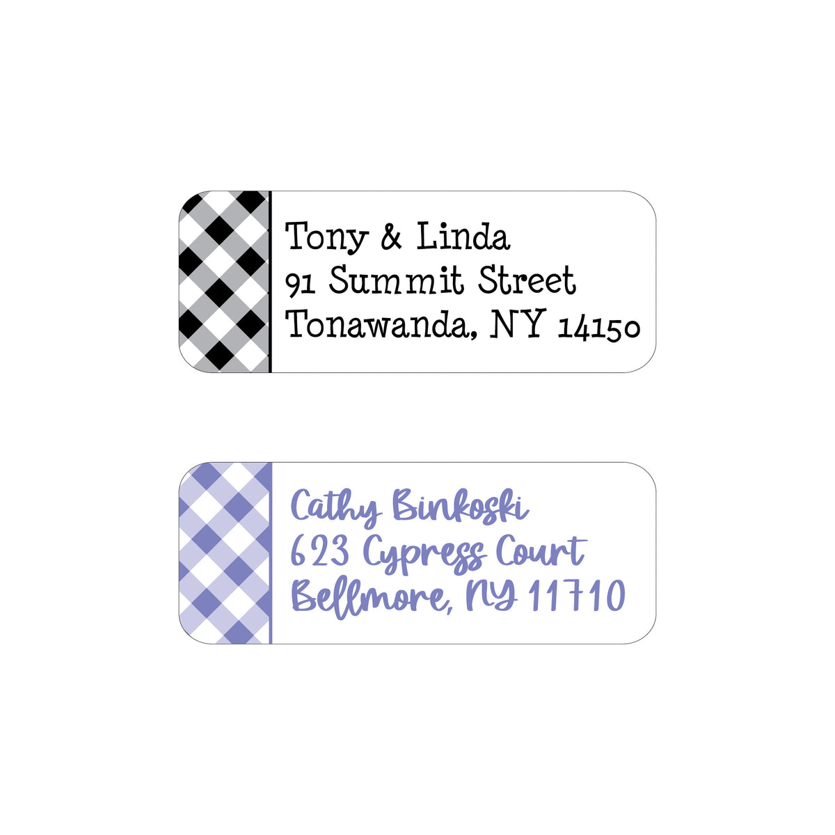 GINGHAM PERSONALIZED ADDRESS LABELS