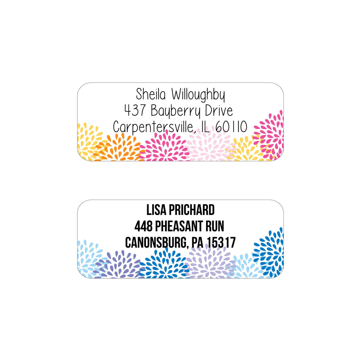FLORAL PERSONALIZED ADDRESS LABELS