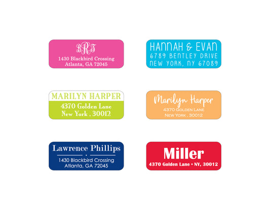 SOLID COLOR PERSONALIZED ADDRESS LABELS