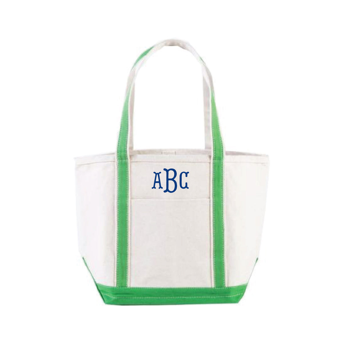 KELLY GREEN PERSONALIZED EMBROIDERED TOTE BAG