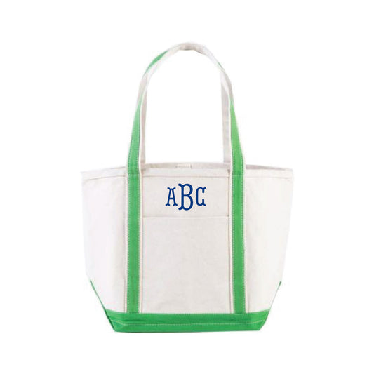 KELLY GREEN PERSONALIZED EMBROIDERED TOTE BAG