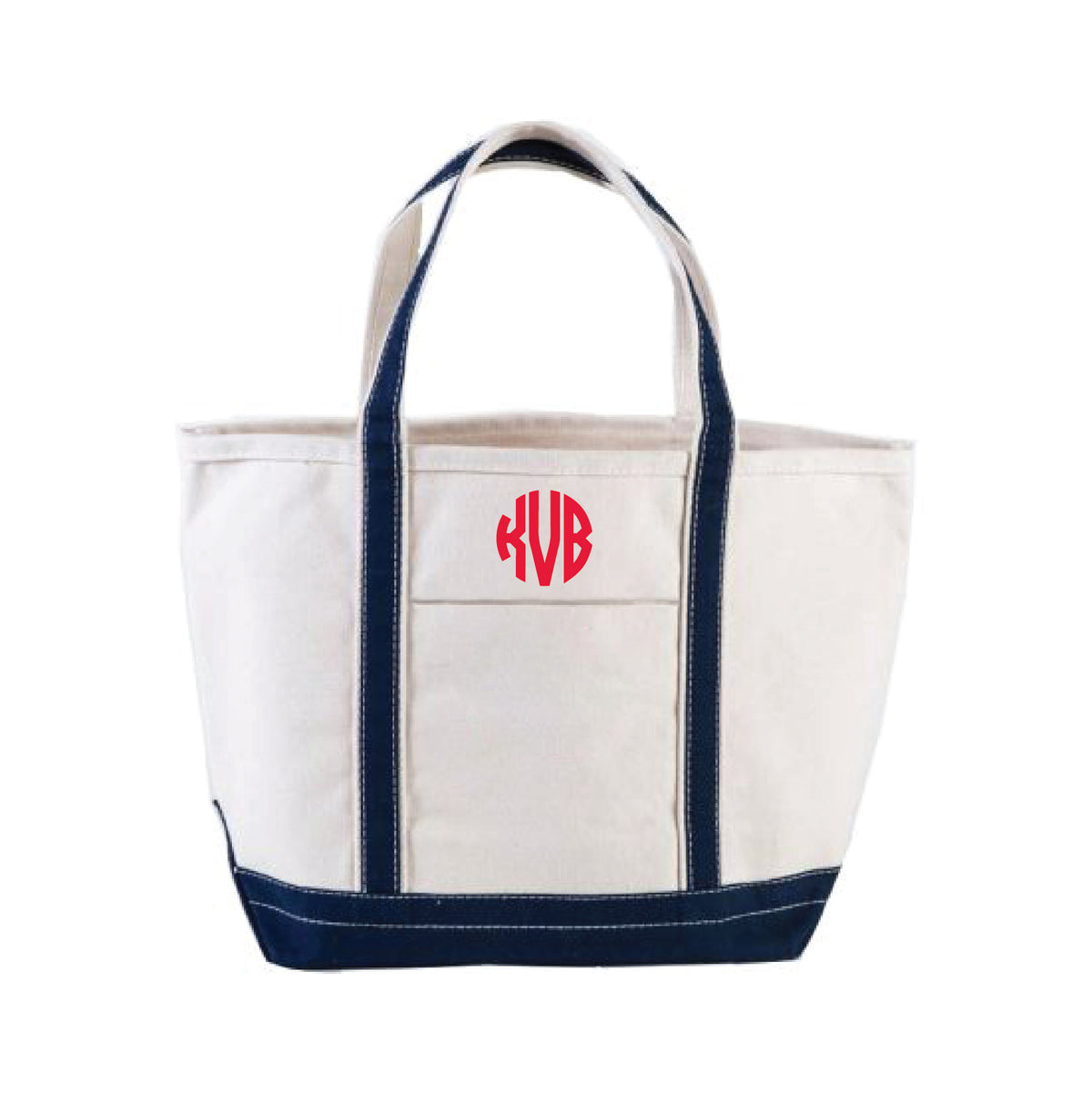 NAVY PERSONALIZED EMBROIDERED TOTE BAG